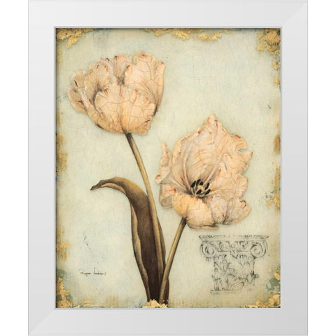 Tulip Recollection White Modern Wood Framed Art Print by Regina Andrew Design