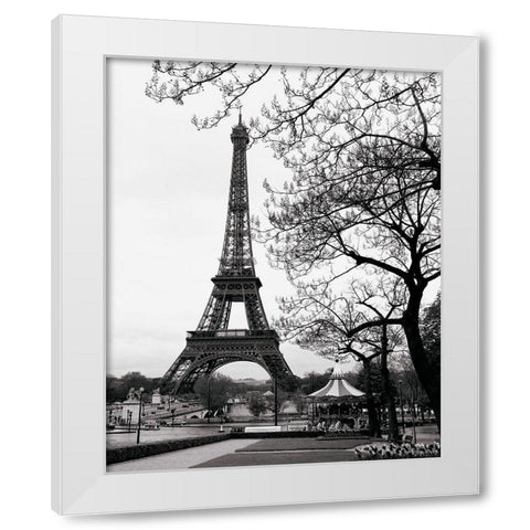 Summer - La Tour Eiffel White Modern Wood Framed Art Print by Vandenack