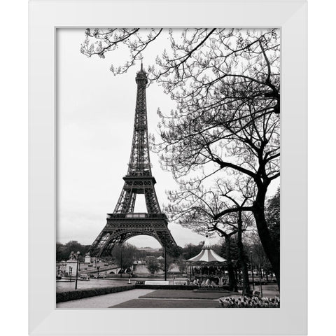 Summer - La Tour Eiffel White Modern Wood Framed Art Print by Vandenack