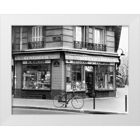 Rue St. Jaques White Modern Wood Framed Art Print by Vandenack