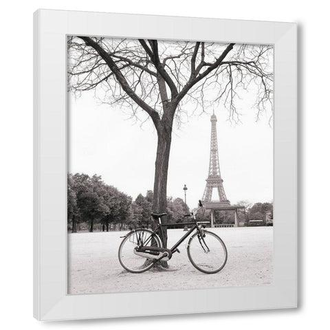 Ride To The Tower White Modern Wood Framed Art Print by Vandenack