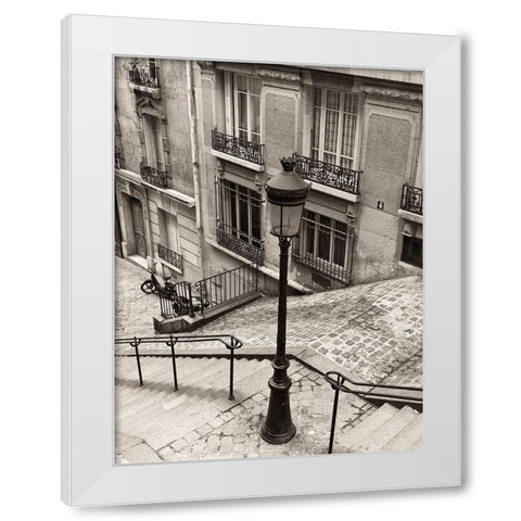 Quatre, Montmartre White Modern Wood Framed Art Print by Vandenack