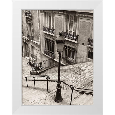 Quatre, Montmartre White Modern Wood Framed Art Print by Vandenack