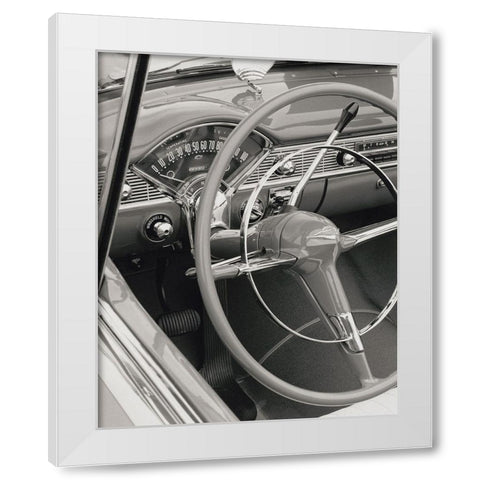 At The Wheel White Modern Wood Framed Art Print by Vandenack