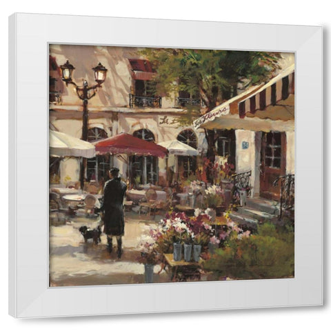 Floral Promenade White Modern Wood Framed Art Print by Heighton, Brent