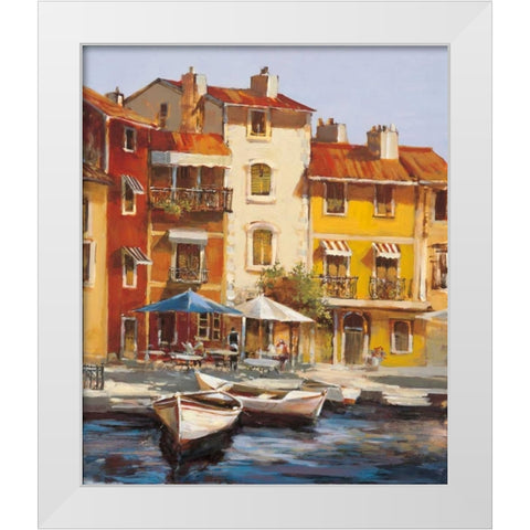 Mediterranean Waterfront II White Modern Wood Framed Art Print by Heighton, Brent