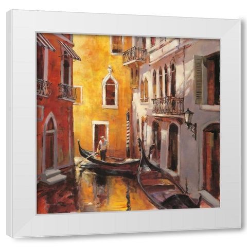 Venice Morning White Modern Wood Framed Art Print by Heighton, Brent