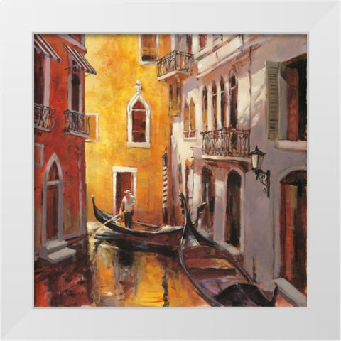 Venice Morning White Modern Wood Framed Art Print by Heighton, Brent