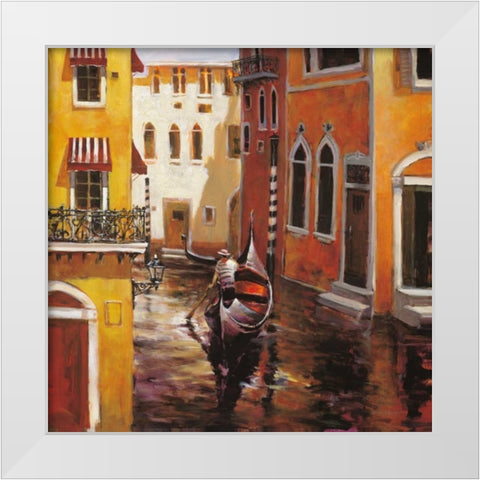Venice Afternoon White Modern Wood Framed Art Print by Heighton, Brent