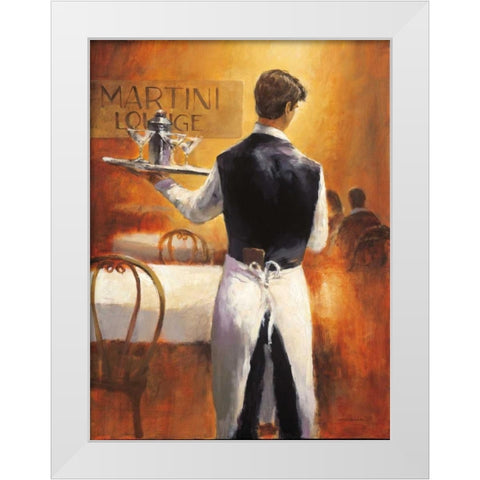 Martini Lounge White Modern Wood Framed Art Print by Heighton, Brent