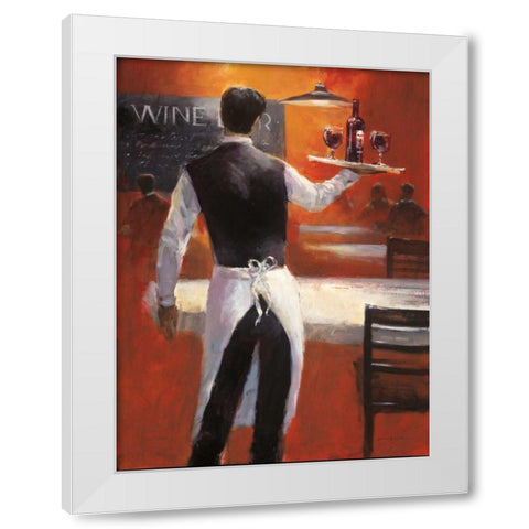 Wine Bar White Modern Wood Framed Art Print by Heighton, Brent