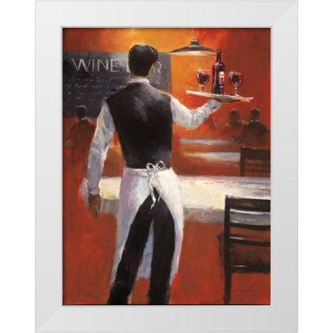 Wine Bar White Modern Wood Framed Art Print by Heighton, Brent