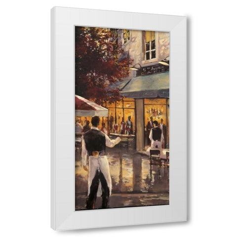 5Th Ave Cafe White Modern Wood Framed Art Print by Heighton, Brent