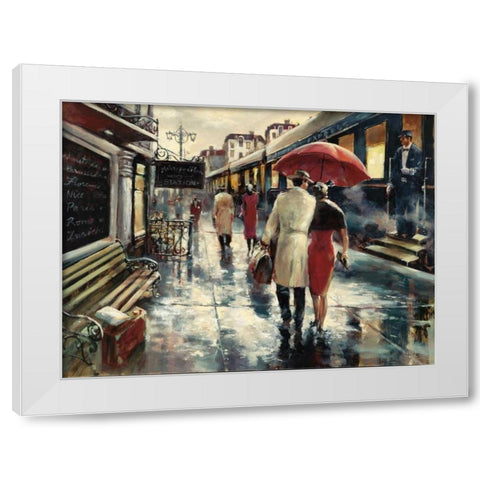 Metropolitan Station White Modern Wood Framed Art Print by Heighton, Brent