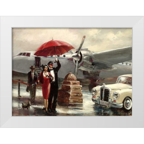 Transcontinental Flight White Modern Wood Framed Art Print by Heighton, Brent