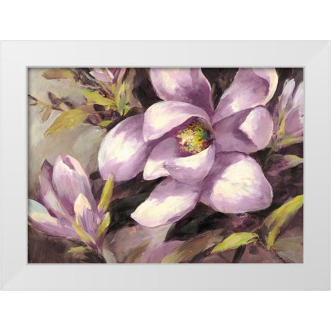 Plum Magnolia Whisper White Modern Wood Framed Art Print by Heighton, Brent