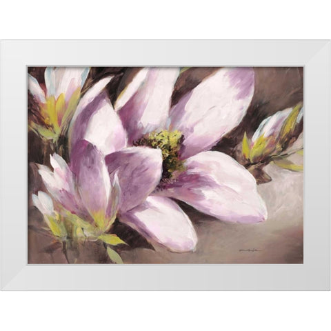 Plum Magnolia Breeze White Modern Wood Framed Art Print by Heighton, Brent