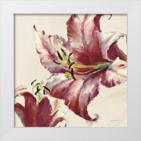 Blooming Lily On Cream White Modern Wood Framed Art Print by Heighton, Brent
