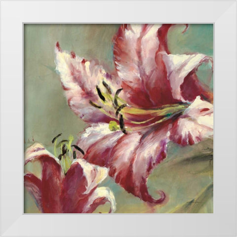 Blooming Lily White Modern Wood Framed Art Print by Heighton, Brent