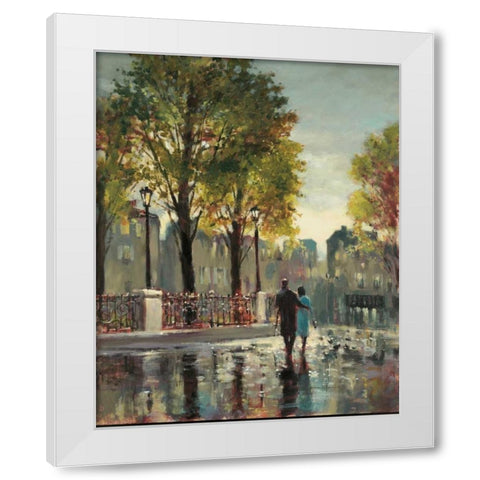 Boulevard Walk White Modern Wood Framed Art Print by Heighton, Brent