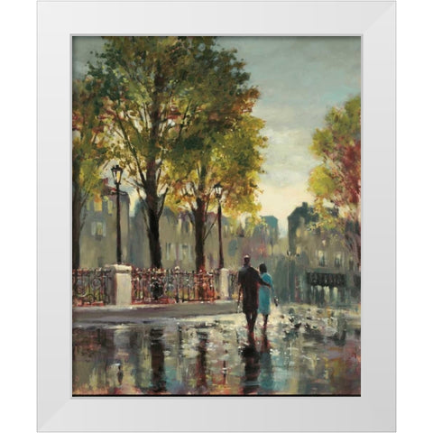 Boulevard Walk White Modern Wood Framed Art Print by Heighton, Brent