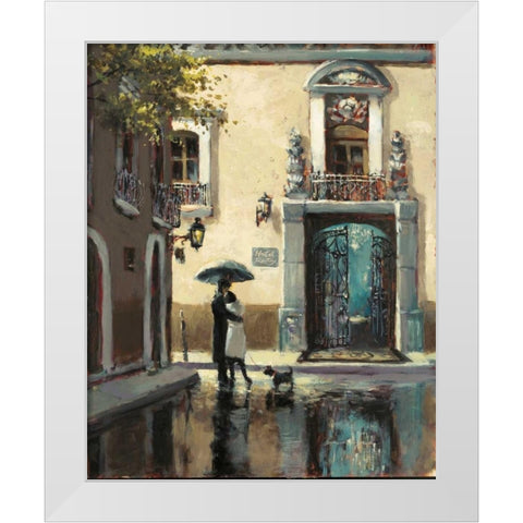 Boulevard Hotel White Modern Wood Framed Art Print by Heighton, Brent