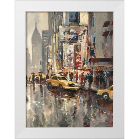 Urban Scene White Modern Wood Framed Art Print by Heighton, Brent