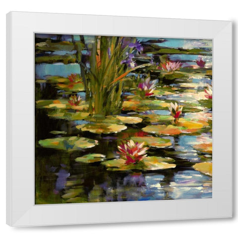 Water Lily  White Modern Wood Framed Art Print by Heighton, Brent