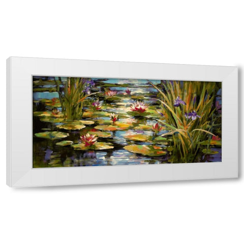 Water Iris White Modern Wood Framed Art Print by Heighton, Brent