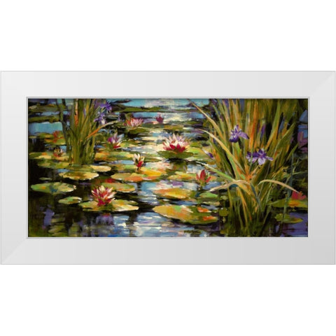 Water Iris White Modern Wood Framed Art Print by Heighton, Brent