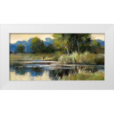 Heron Landscape Panel White Modern Wood Framed Art Print by Heighton, Brent