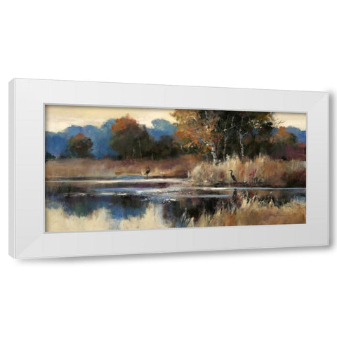 Heron Landscape White Modern Wood Framed Art Print by Heighton, Brent
