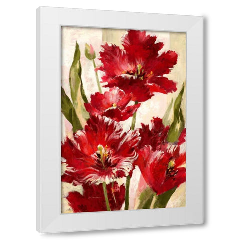 Jubilant Red Tulip White Modern Wood Framed Art Print by Heighton, Brent