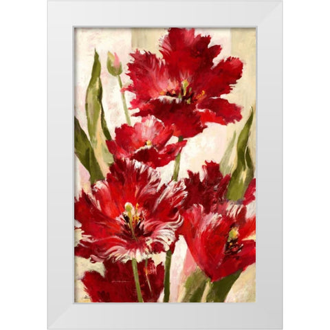 Jubilant Red Tulip White Modern Wood Framed Art Print by Heighton, Brent