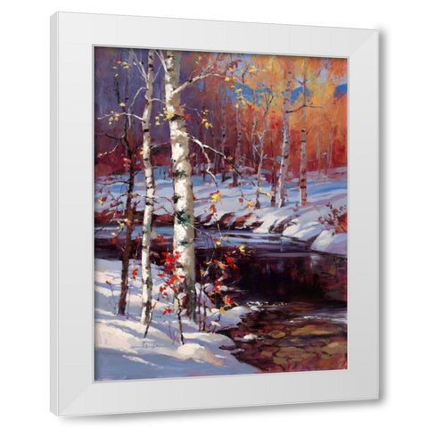 Snowy Birch White Modern Wood Framed Art Print by Heighton, Brent