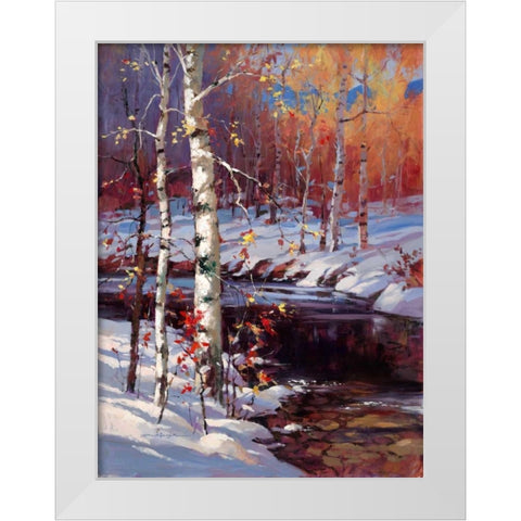 Snowy Birch White Modern Wood Framed Art Print by Heighton, Brent