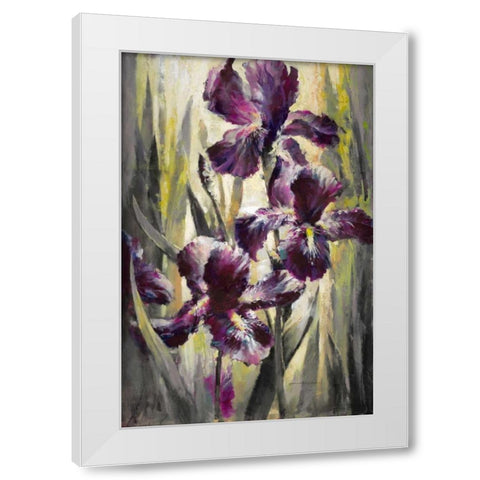 Ambient Iris 1 White Modern Wood Framed Art Print by Heighton, Brent