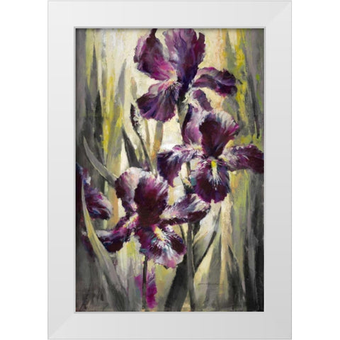 Ambient Iris 1 White Modern Wood Framed Art Print by Heighton, Brent