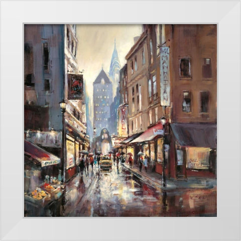 Off Broadway White Modern Wood Framed Art Print by Heighton, Brent