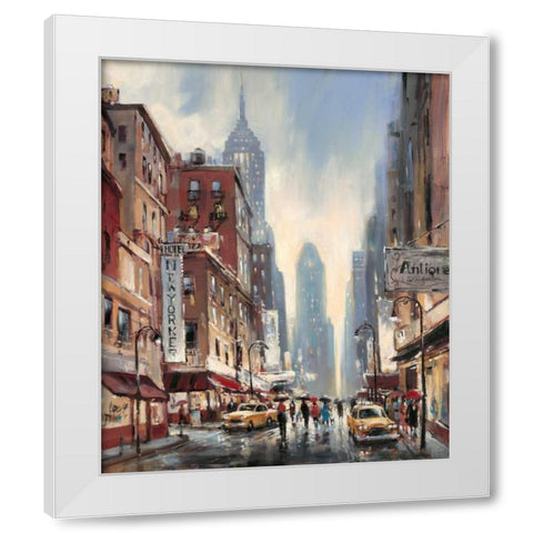 Eighth Avenue White Modern Wood Framed Art Print by Heighton, Brent