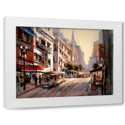 Powell Mason Line White Modern Wood Framed Art Print by Heighton, Brent