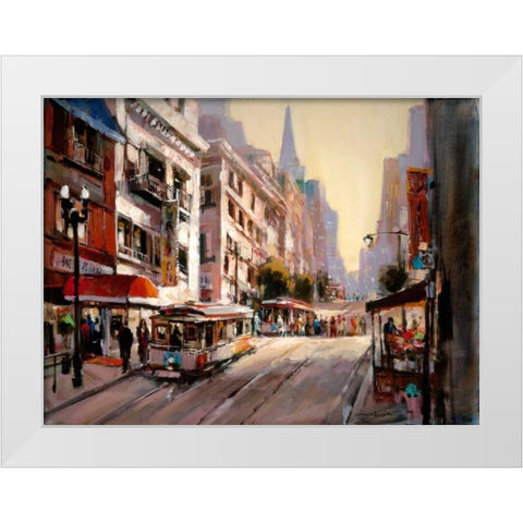 Powell Mason Line White Modern Wood Framed Art Print by Heighton, Brent