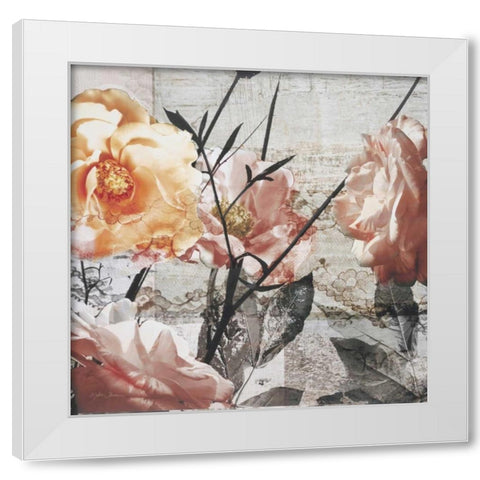 Days of Roses White Modern Wood Framed Art Print by Theodosiou, Matina