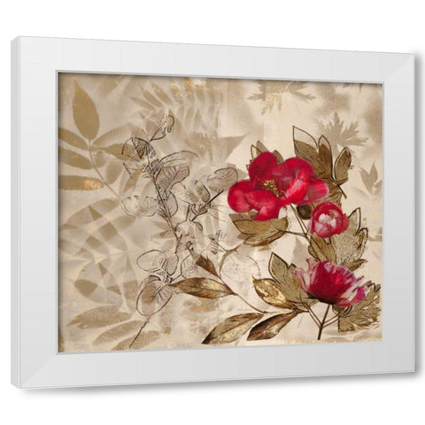Poetry In The Garden 2 White Modern Wood Framed Art Print by Theodosiou, Matina