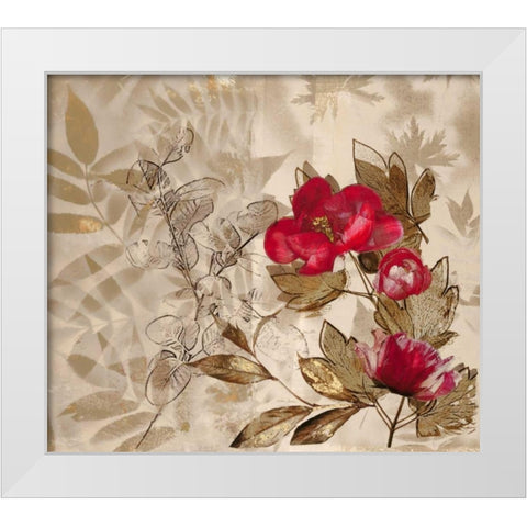 Poetry In The Garden 2 White Modern Wood Framed Art Print by Theodosiou, Matina