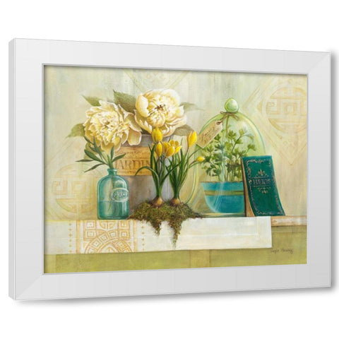 French Herbs White Modern Wood Framed Art Print by Staehling, Angela