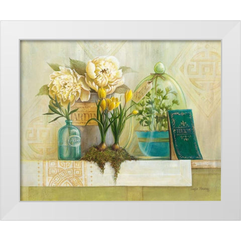 French Herbs White Modern Wood Framed Art Print by Staehling, Angela
