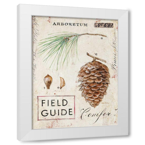 Natures Pinecone White Modern Wood Framed Art Print by Staehling, Angela