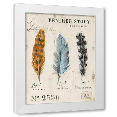 Natures Feathers White Modern Wood Framed Art Print by Staehling, Angela