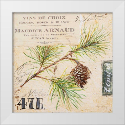 Fir Branch-Sketchbook White Modern Wood Framed Art Print by Staehling, Angela